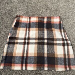 SHEIN Plaid Mini Skirt - Brown, Cream, and Pink